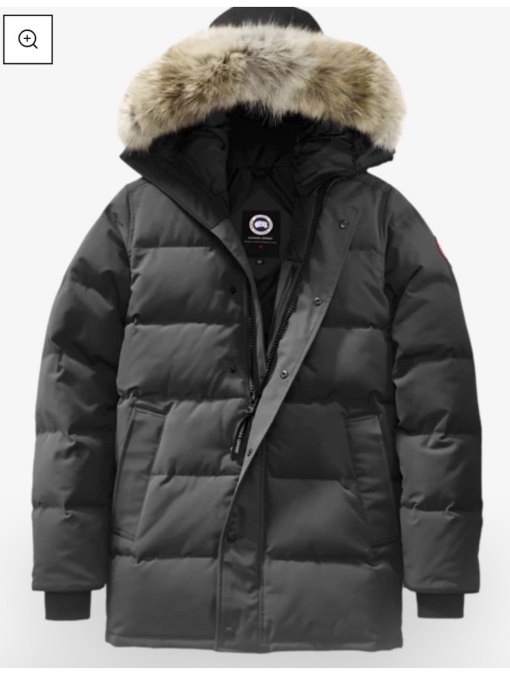 Canada Goose Graphite Gray/Grey Quilted Down Jacket with Hood